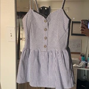 Blue and white tank top